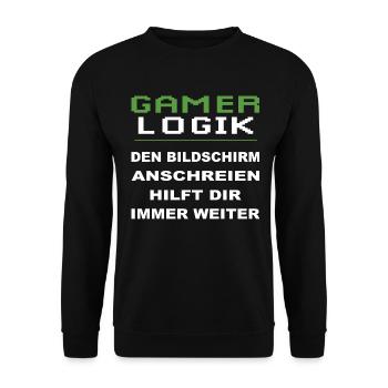 Funny Gaming Gamer Mettre à jour les gars Gaming Nerd - Sweat-shirt Unisexe - noir - Devant - Alina (178cm) & Michal (187cm)