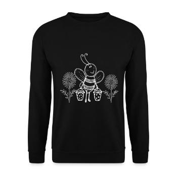 Bienen Biene Damen Kinder Herren Imker - Unisex Pullover - Schwarz - Vorne - Alina (178cm) & Michal (187cm)