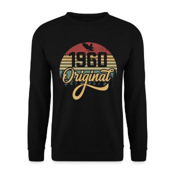 Original 1960er Jahre Vintage - 1960er Jahre Geburtstagsgeschenk - Unisex Pullover - Schwarz - Vorne - Alina (178cm) & Michal (187cm)
