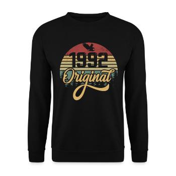 Original 1992 Vintage - Cadeau D’anniversaire 1992 - Sweat-shirt Unisexe - noir - Devant - Alina (178cm) & Michal (187cm)