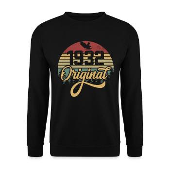 Original 1932 Jahrgang - 1932 Geburtstagsgeschenk - Unisex Pullover - Schwarz - Vorne - Alina (178cm) & Michal (187cm)