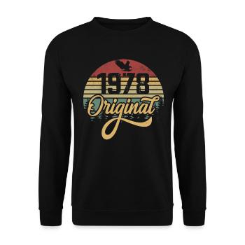 Original 1978 Vintage - Cadeau D’anniversaire 1978 - Sweat-shirt Unisexe - noir - Devant - Alina (178cm) & Michal (187cm)