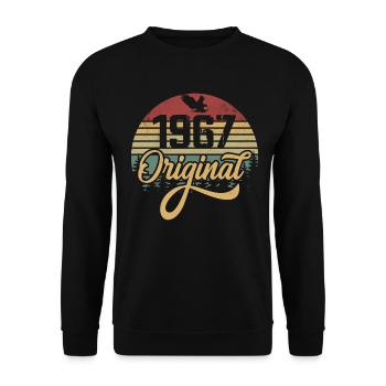 Original 1967 Vintage - 1967 Birthday Gift - Unisex Sweatshirt - black - Front - Alina (178cm) & Michal (187cm)