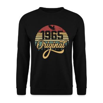 Original 1965 Vintage - 1965 Birthday Gift - Unisex Sweatshirt - black - Front - Alina (178cm) & Michal (187cm)