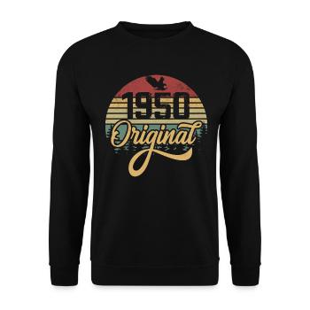 Original 1950's Vintage - 1950's Birthday Gift - Unisex Sweatshirt - black - Front - Alina (178cm) & Michal (187cm)