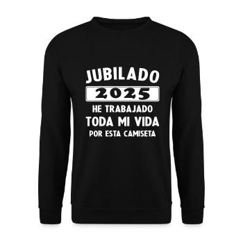 Retraité en 2025 / Retraité 2025 Cadeau Humour - Sweat-shirt Unisexe - noir - Devant - Alina (178cm) & Michal (187cm)