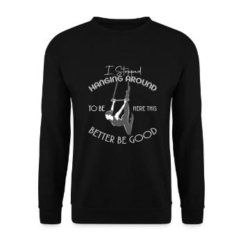 Costume trapéziste trapèze cirque vintage - Sweat-shirt Unisexe - noir - Devant - Alina (178cm) & Michal (187cm)