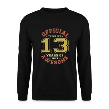 teenager, birthday, official, - Unisex Sweatshirt - black - Front - Alina (178cm) & Michal (187cm)