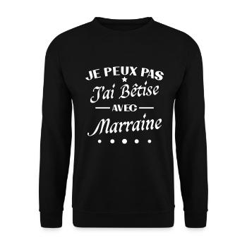 Ich kann nicht, ich bin dumm mit Patentante - Unisex Pullover - Schwarz - Vorne - Alina (178cm) & Michal (187cm)