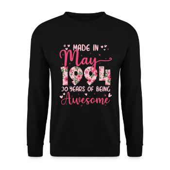 Mai 1994 Geschenk zum 30-jährigen Jubiläum für Ehefrau - Unisex Pullover - Schwarz - Vorne - Alina (178cm) & Michal (187cm)