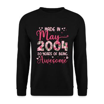 Mai 2004 Cadeau Anniversaire 20 Ans Pour Filles - Sweat-shirt Unisexe - noir - Devant - Alina (178cm) & Michal (187cm)