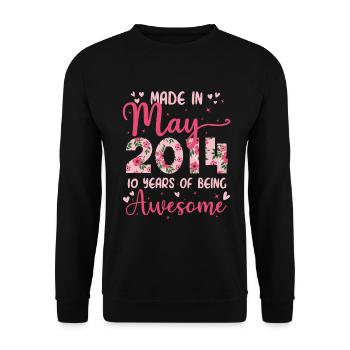 Mai 2014 Cadeau Anniversaire 10 Ans Pour Filles - Sweat-shirt Unisexe - noir - Devant - Alina (178cm) & Michal (187cm)