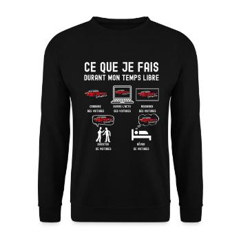 I can't I have a car man passion car - Unisex Sweatshirt - black - Front - Alina (178cm) & Michal (187cm)