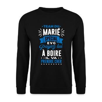 Team gepflegter Junggesellenabschied - Unisex Pullover - Schwarz - Vorne - Alina (178cm) & Michal (187cm)