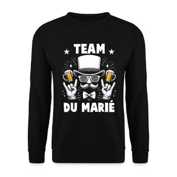 Junggesellenabschied Junggesellenabschied - Team des Bräutigams - Unisex Pullover - Schwarz - Vorne - Alina (178cm) & Michal (187cm)