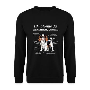 Cavalier King Charles Humor Woman Cavalier King - Unisex Sweatshirt - black - Front - Alina (178cm) & Michal (187cm)