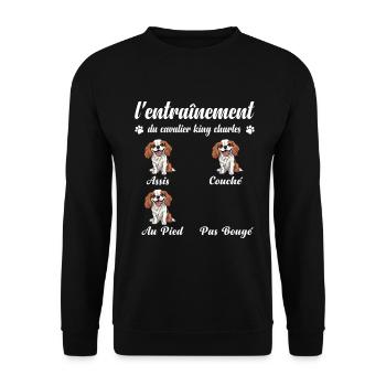 Cavalier King Charles Humor Woman Cavalier King - Unisex Sweatshirt - black - Front - Alina (178cm) & Michal (187cm)
