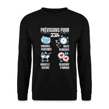 soon to be a dad 2024 Announcement Humor New Birth - Unisex Sweatshirt - black - Front - Alina (178cm) & Michal (187cm)