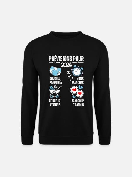 bientôt papa 2024 Annonce Humour Nouvelle Naissanc - Sweat-shirt Unisexe - noir