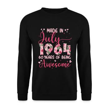 Juillet 1964 Cadeau Anniversaire 60 Ans Pour Femme - Sweat-shirt Unisexe - noir - Devant - Alina (178cm) & Michal (187cm)