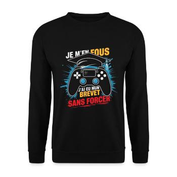 I don't care, I got my certificate without forcing 2024 - Unisex Sweatshirt - black - Front - Alina (178cm) & Michal (187cm)