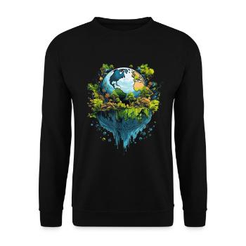 Respektiere deine Mutter am Tag der Erde - Unisex Pullover - Schwarz - Vorne - Alina (178cm) & Michal (187cm)