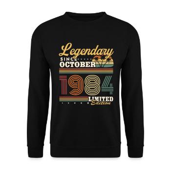 Legendär seit Oktober 1984 Jahrgang Geburtstag - Sweat-shirt Unisexe - noir - Devant - Alina (178cm) & Michal (187cm)