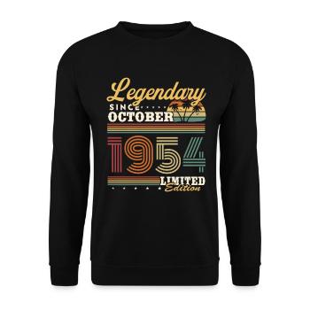 Legendary since October 1954 Vintage Birthday - Unisex Sweatshirt - black - Front - Alina (178cm) & Michal (187cm)