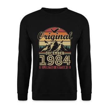 Vintage Décembre 1984 Vintage Cadeau d’anniversaire - Sweat-shirt Unisexe - noir - Devant - Alina (178cm) & Michal (187cm)