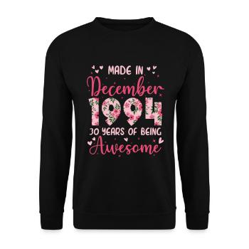 Dezember 1994 30-jähriges Jubiläum der Frauen - Unisex Pullover - Schwarz - Vorne - Alina (178cm) & Michal (187cm)
