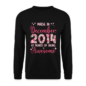 Dezember 2014 10-jähriges Jubiläum für Mädchen - Unisex Pullover - Schwarz - Vorne - Alina (178cm) & Michal (187cm)