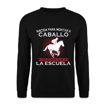 Né pour rouler, forcé d’aller à l’école - Sweat-shirt Unisexe - noir - Devant - Alina (178cm) & Michal (187cm)