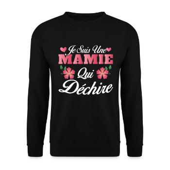 Ich bin eine Oma, die rockt - Unisex Pullover - Schwarz - Vorne - Alina (178cm) & Michal (187cm)