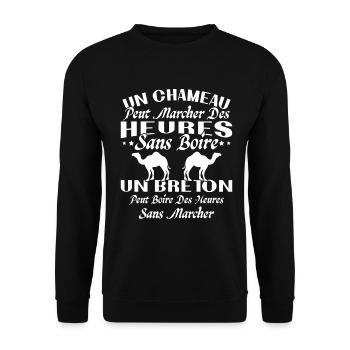Breton can drink for hours without walking - Unisex Sweatshirt - black - Front - Alina (178cm) & Michal (187cm)