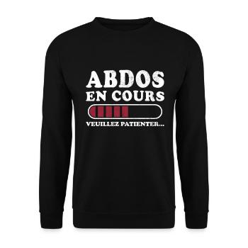 Abs in progress please wait - Unisex Sweatshirt - black - Front - Alina (178cm) & Michal (187cm)