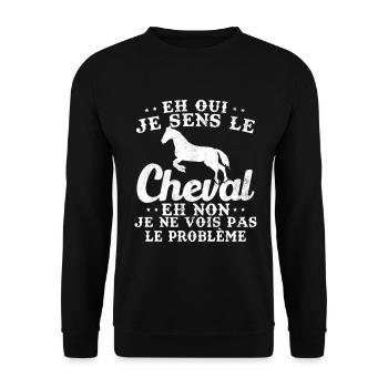 I feel the horse and no I don't see the problem - Unisex Sweatshirt - black - Front - Alina (178cm) & Michal (187cm)