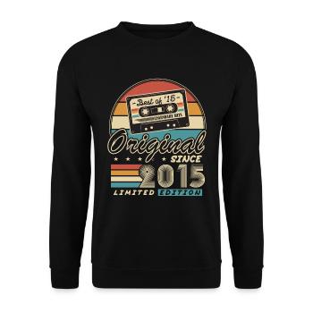 Original depuis 2015 Vintage Cadeau Anniversaire - Sweat-shirt Unisexe - noir - Devant - Alina (178cm) & Michal (187cm)