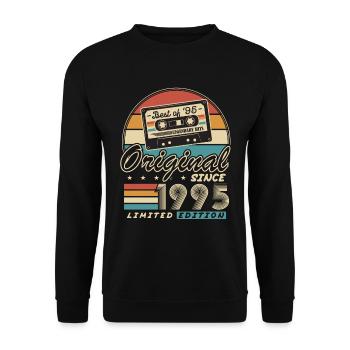 Original Since 1995 Vintage Gift Birthday - Unisex Sweatshirt - black - Front - Alina (178cm) & Michal (187cm)