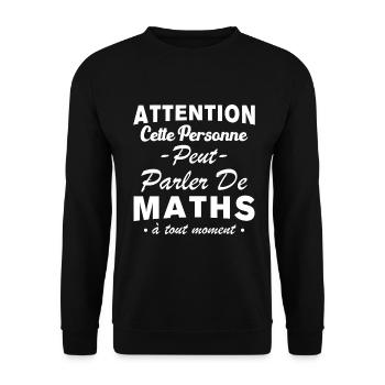 Diese Person kann jederzeit über Mathematik sprechen - Unisex Pullover - Schwarz - Vorne - Alina (178cm) & Michal (187cm)