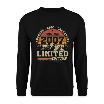 Original 2007 Vintage Cadeau d’anniversaire - Sweat-shirt Unisexe - noir - Devant - Alina (178cm) & Michal (187cm)