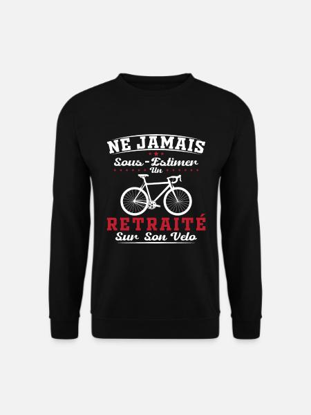 Ein Rentner auf seinem Fahrrad Humor Radfahren Ruhestand - Unisex Pullover - Schwarz