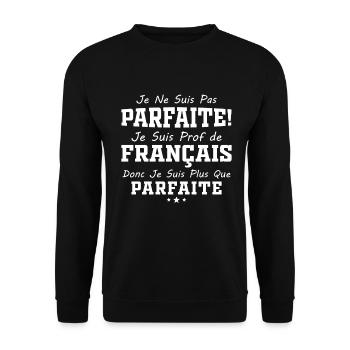 Femme Humour Professeur de Français - Sweat-shirt Unisexe - noir - Devant - Alina (178cm) & Michal (187cm)