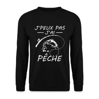 Ich kann nicht Ich Habe Angeln Geschenk Geburtstag Humor - Unisex Pullover - Schwarz - Vorne - Alina (178cm) & Michal (187cm)