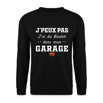 I can't I have a job at the handyman dad garage - Unisex Sweatshirt - black - Front - Alina (178cm) & Michal (187cm)