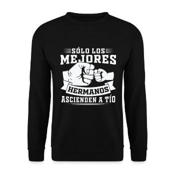 Nur die besten Brüder werden zum Onkel befördert - Unisex Pullover - Schwarz - Vorne - Alina (178cm) & Michal (187cm)