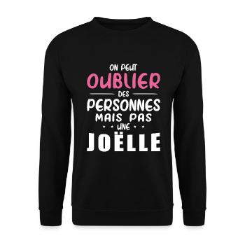 Femme Humour Cadeau Personnalisé BBF Prénom Joëlle - Sweat-shirt Unisexe - noir - Devant - Alina (178cm) & Michal (187cm)
