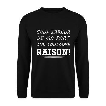 Wenn ich mich nicht irre, habe ich immer Recht! - Unisex Pullover - Schwarz - Vorne - Alina (178cm) & Michal (187cm)