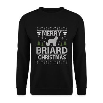 Merry Briard Christmas Dogs Ugly Christmas Dogs - Unisex Sweatshirt - black - Front - Alina (178cm) & Michal (187cm)