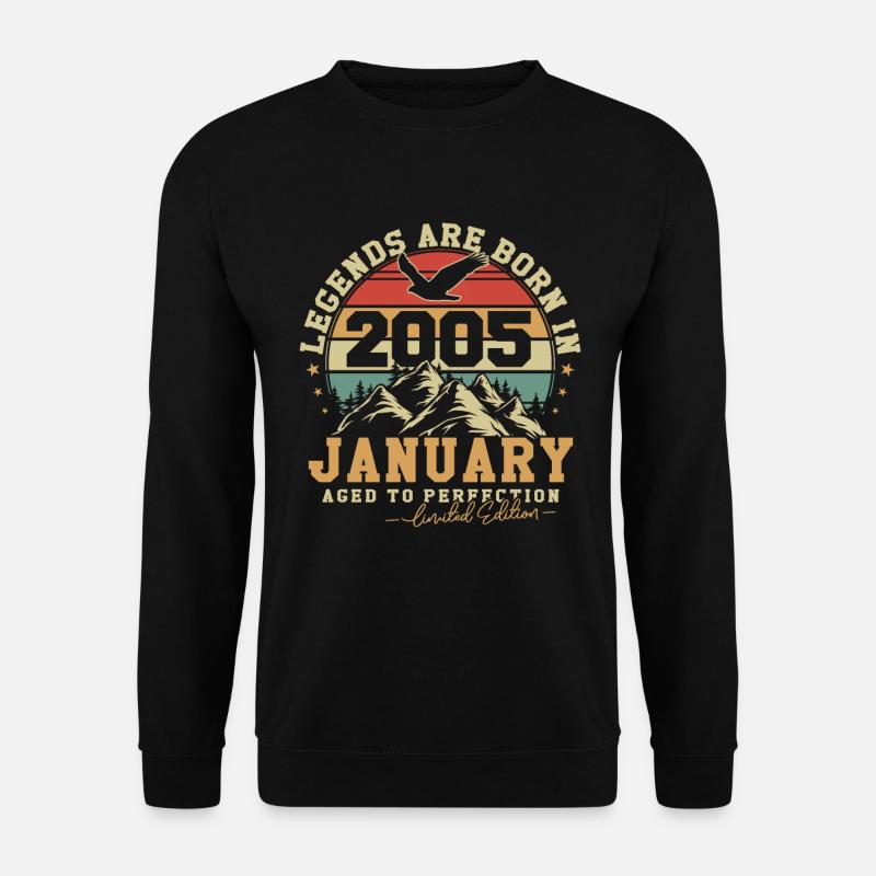 Januar 2005 Vintage Geburtstag 2005 Geschenk - Unisex Pullover - Schwarz