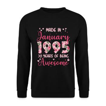 January 1995 Women's 30th Anniversary - Unisex Sweatshirt - black - Front - Alina (178cm) & Michal (187cm)